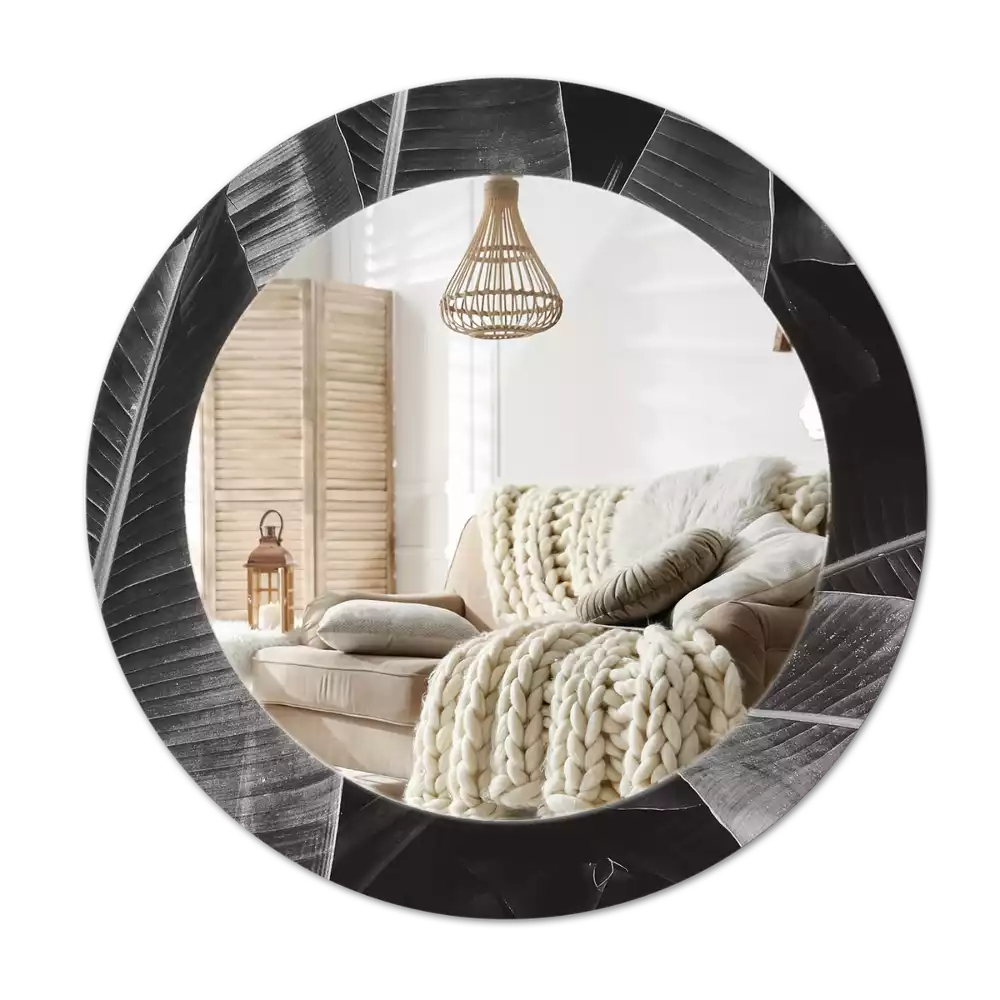 Oglindă cu decor rotundă Palmieri tropicali