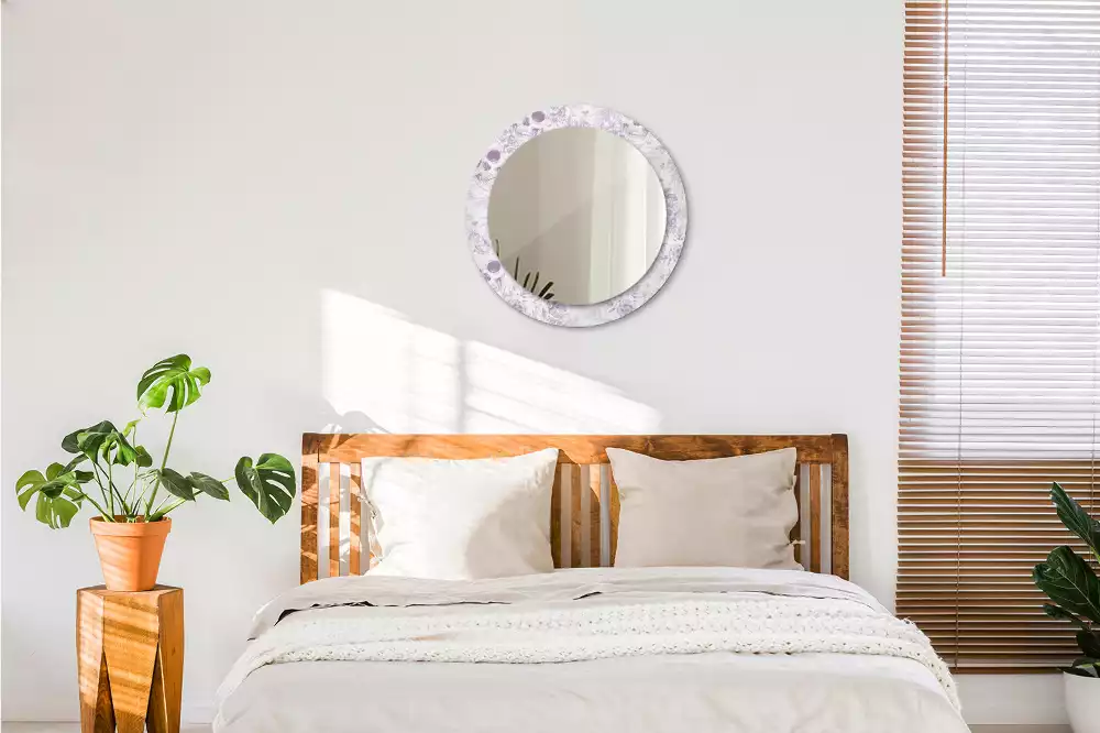 Oglindă rotundă ramă cu imprimeu Cranii