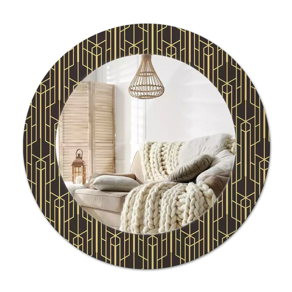 Oglindă cu decor rotundă Geometrie vintage