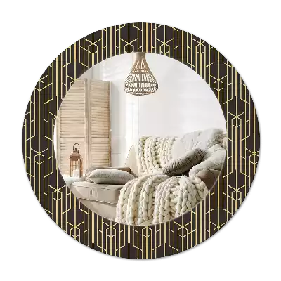 Oglindă cu decor rotundă Geometrie vintage