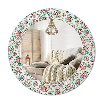 Oglindă rotundă imprimată Model boho