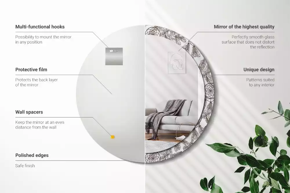 Oglindă cu decor rotundă Dreamcatcher