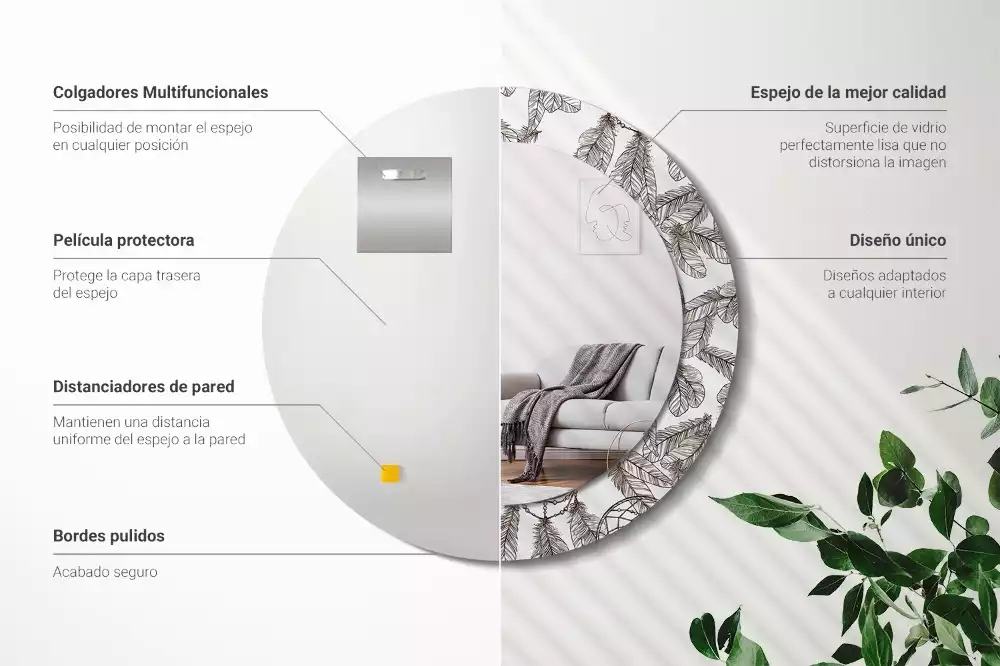 Oglindă cu decor rotundă Dreamcatcher