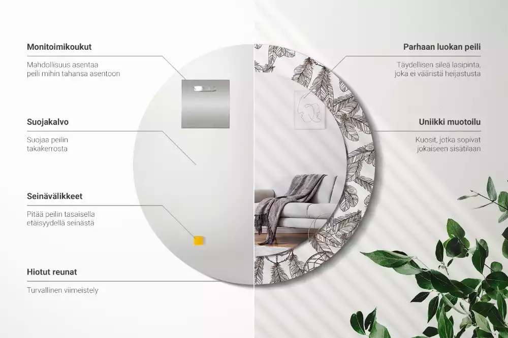 Oglindă cu decor rotundă Dreamcatcher