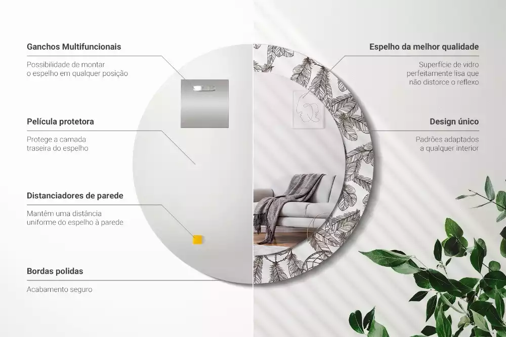 Oglindă cu decor rotundă Dreamcatcher
