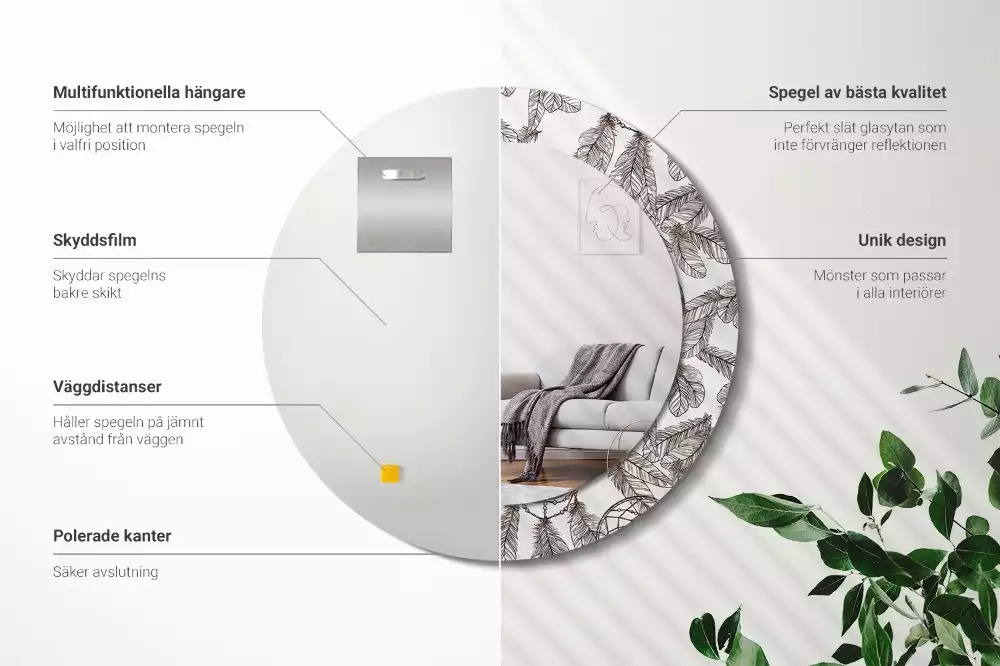 Oglindă cu decor rotundă Dreamcatcher