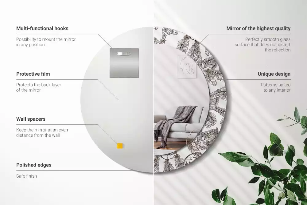 Oglindă cu decor rotundă Dreamcatcher