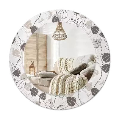 Oglindă rotundă ramă cu imprimeu Floral abstract