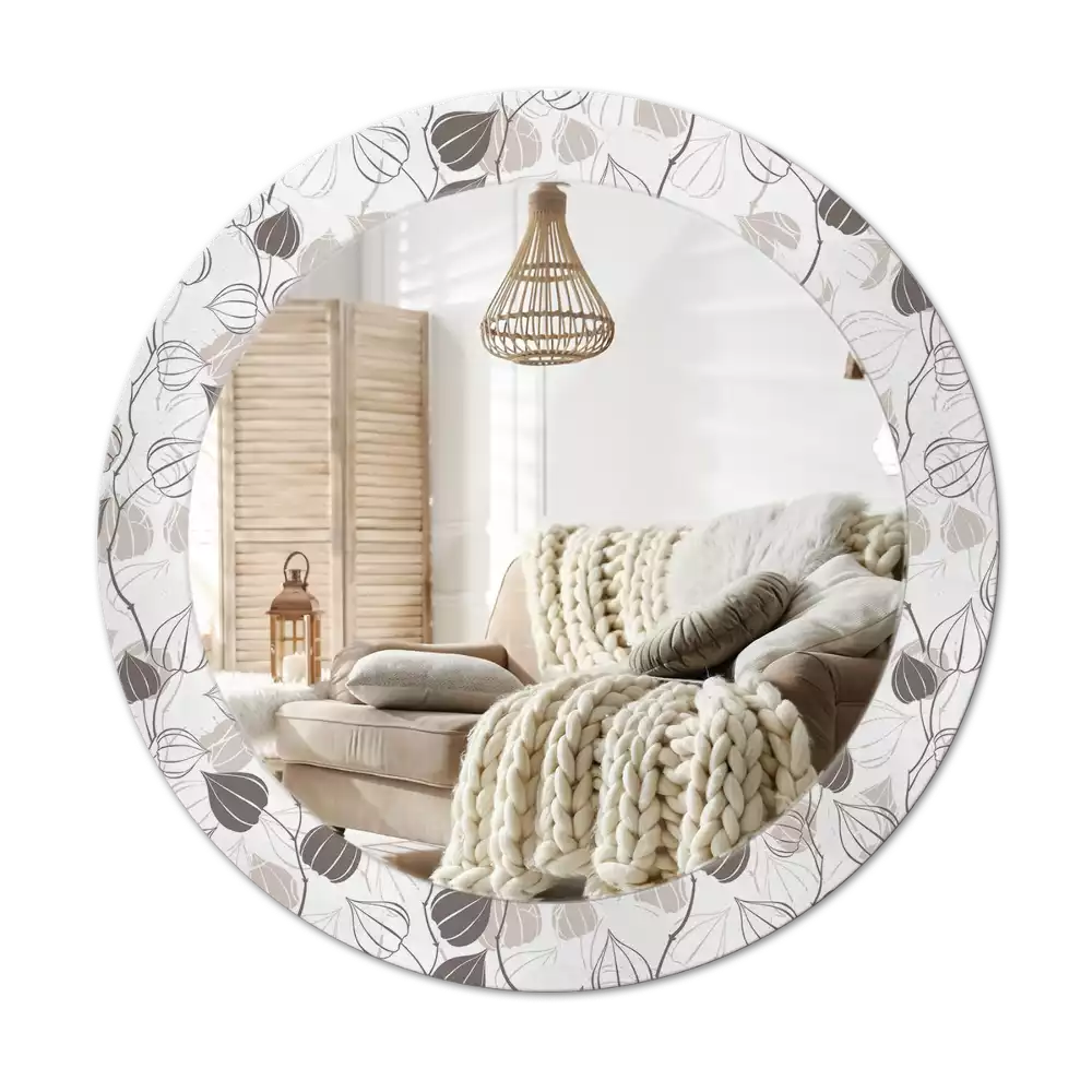 Oglindă rotundă ramă cu imprimeu Floral abstract