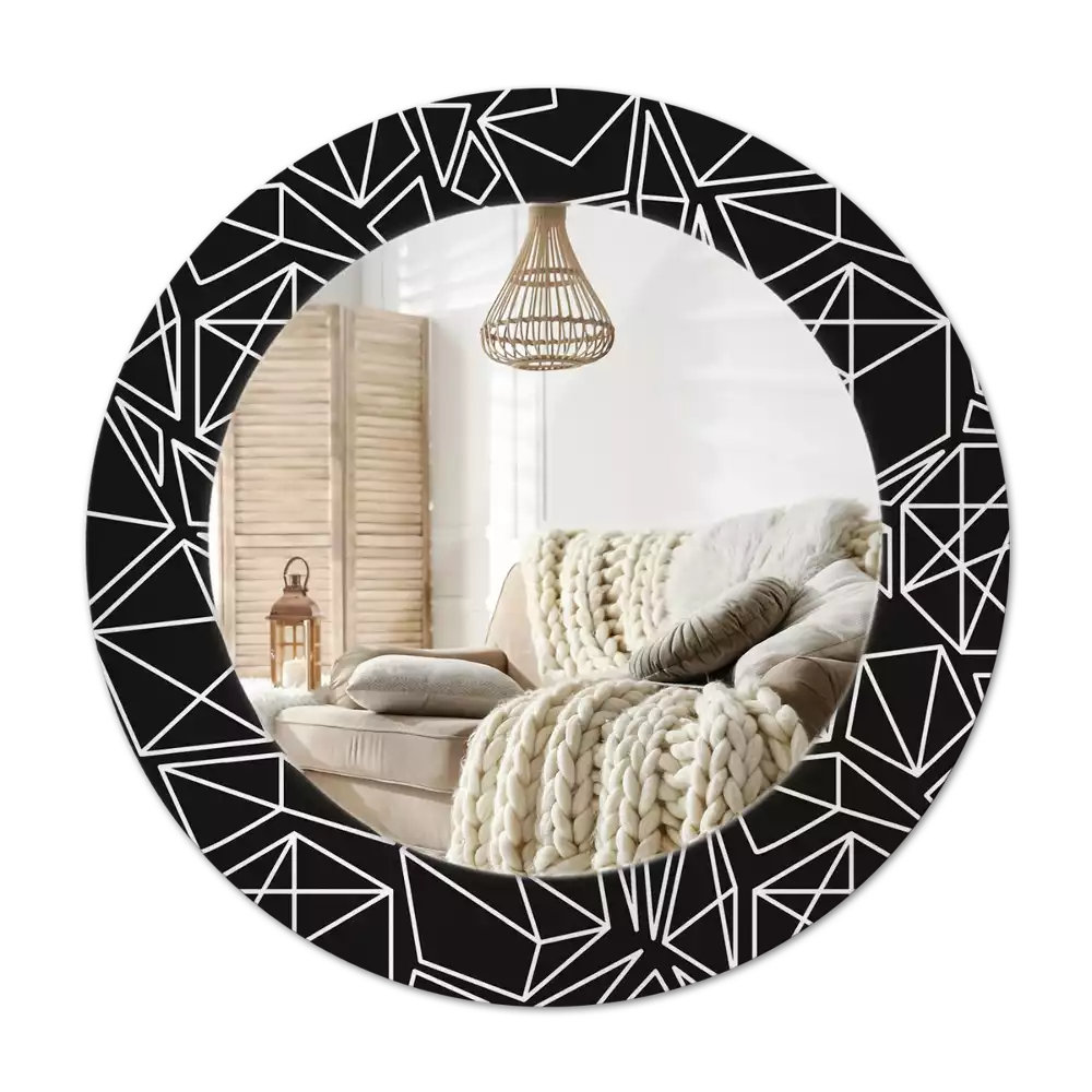 Oglindă cu decor rotundă Model geometric
