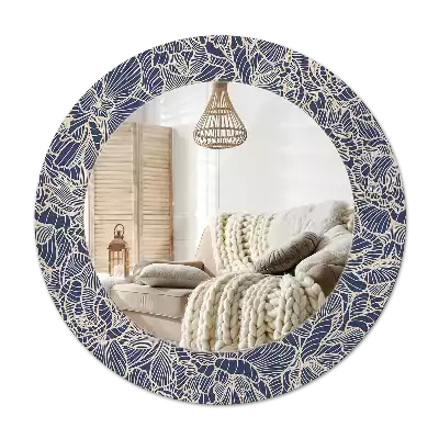 Oglindă cu decor rotundă Flori