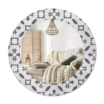 Oglindă cu decor rotundă Model plăci