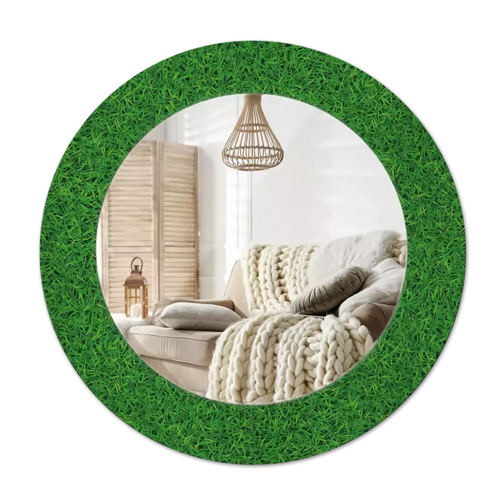 Oglindă cu decor rotundă Iarbă verde