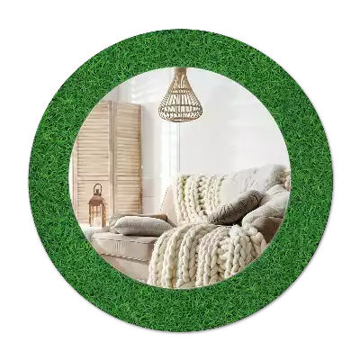 Oglindă cu decor rotundă Iarbă verde