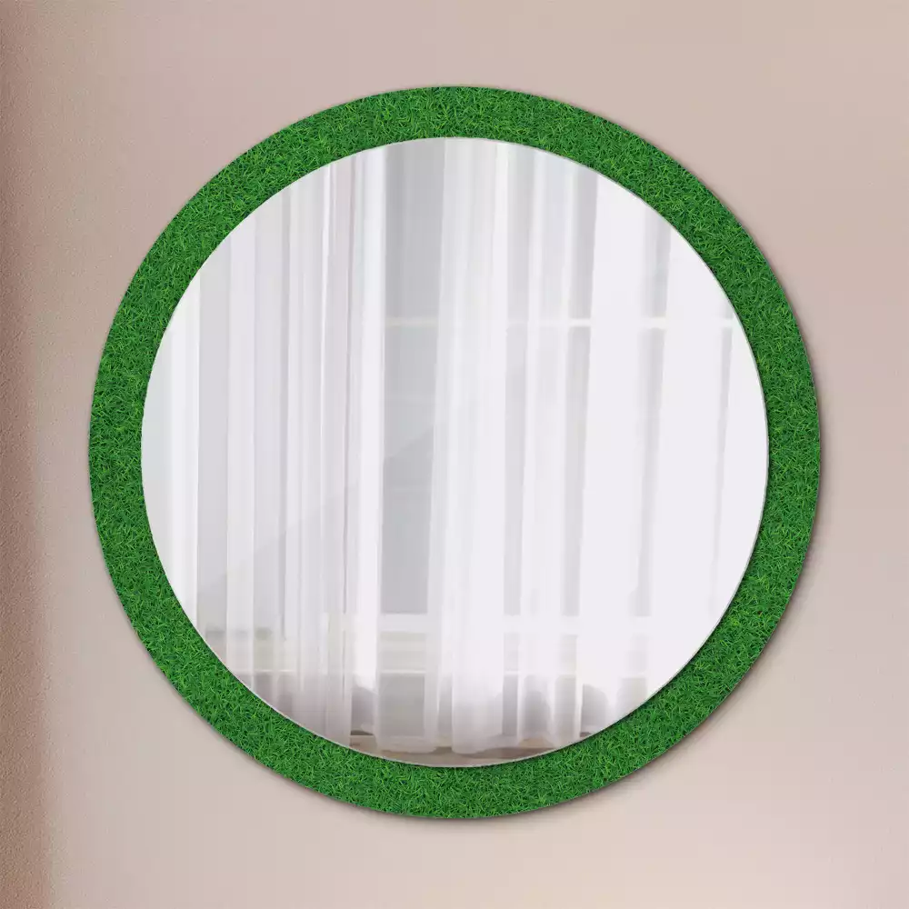 Oglindă cu decor rotundă Iarbă verde