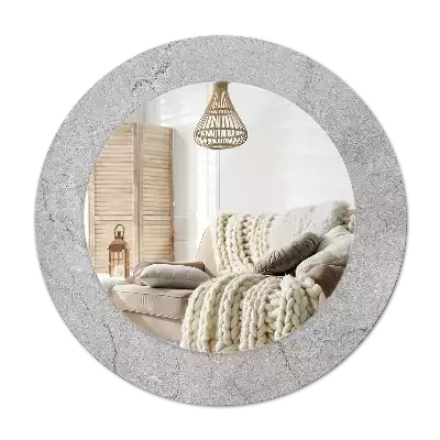 Oglindă cu decor rotundă Ciment gri