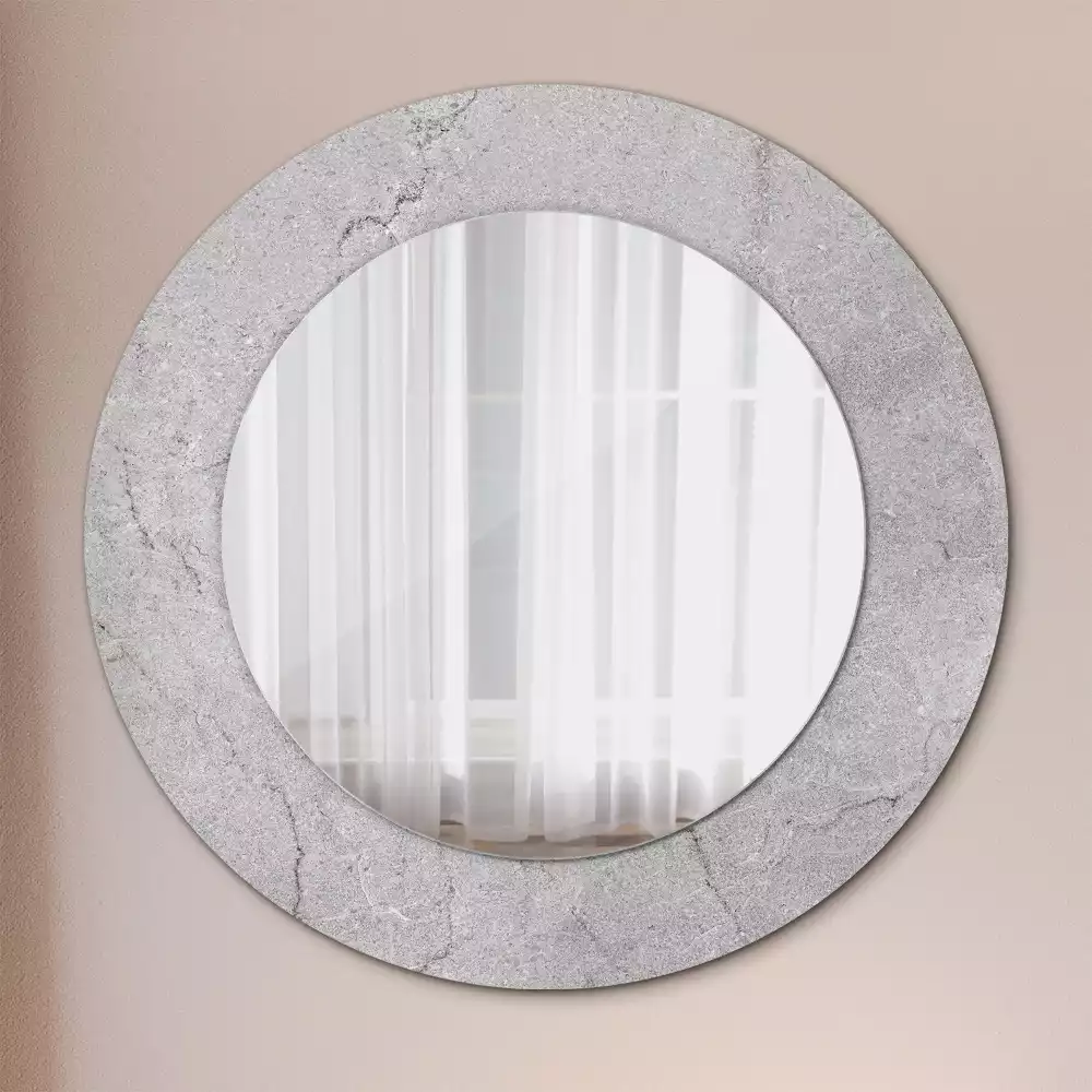 Oglindă cu decor rotundă Ciment gri