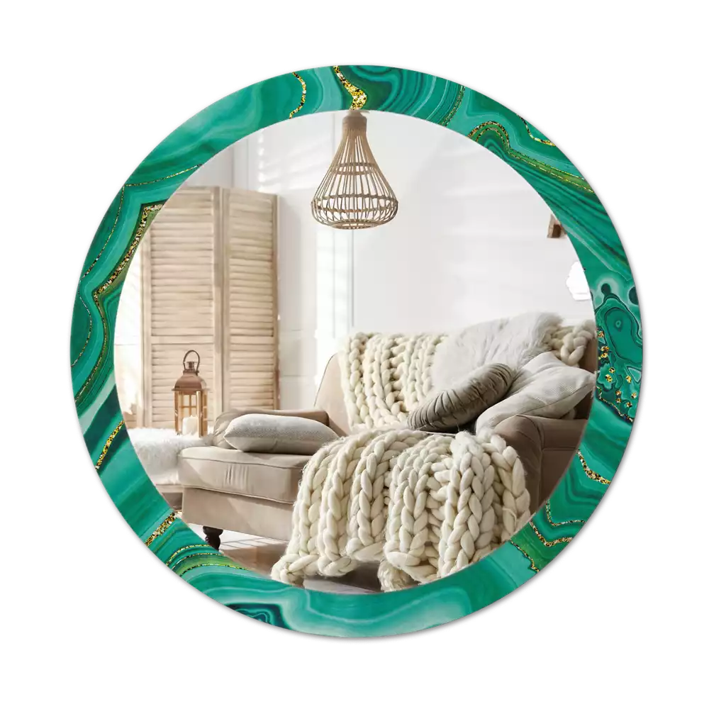 Oglindă rotundă imprimată Marmură agat