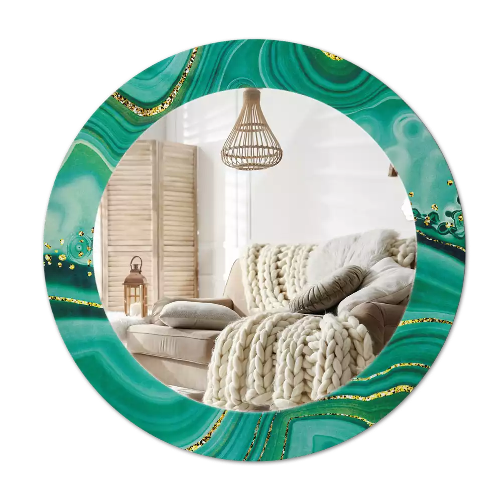 Oglindă rotundă imprimată Marmură agat