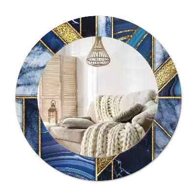 Oglindă cu decor rotundă Marmură modernă