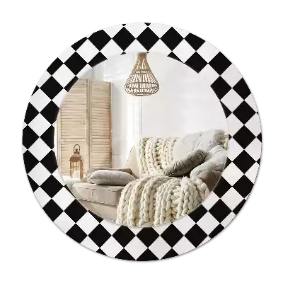Oglindă cu decor rotundă Masă de șah