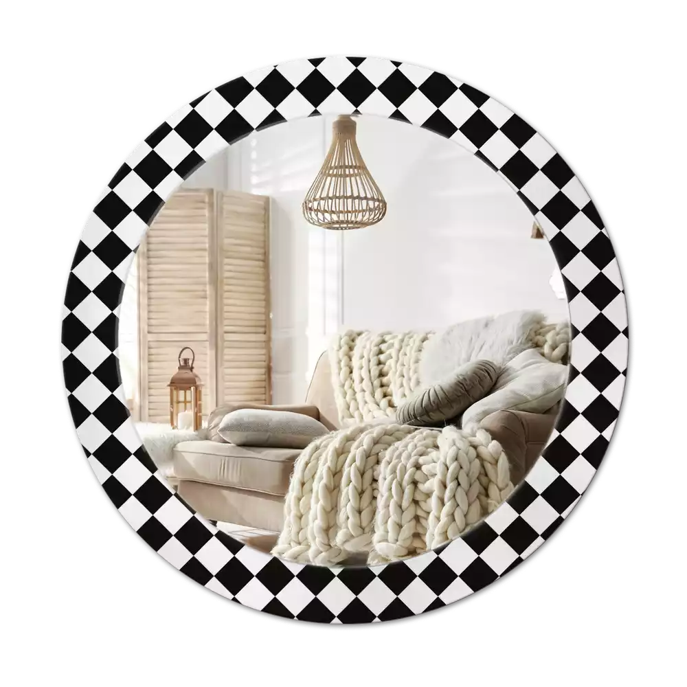 Oglindă cu decor rotundă Masă de șah
