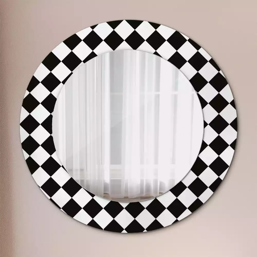 Oglindă cu decor rotundă Masă de șah