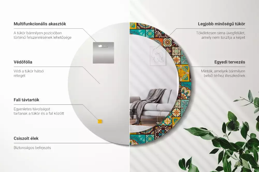 Oglindă cu decor rotundă Model arab