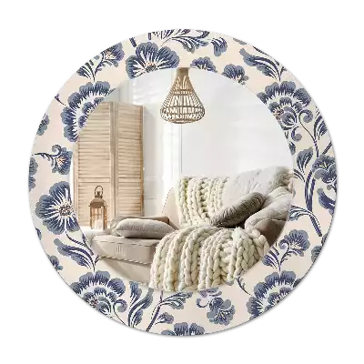 Oglindă rotundă ramă cu imprimeu Model floral