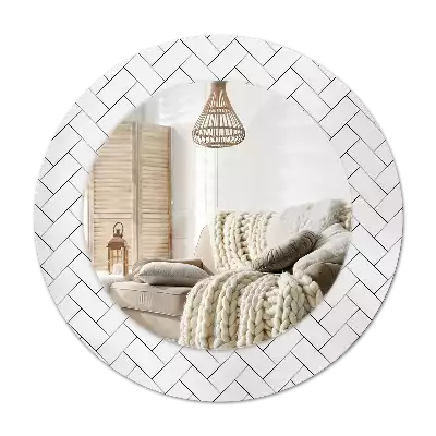 Oglindă cu decor rotundă Model chevron