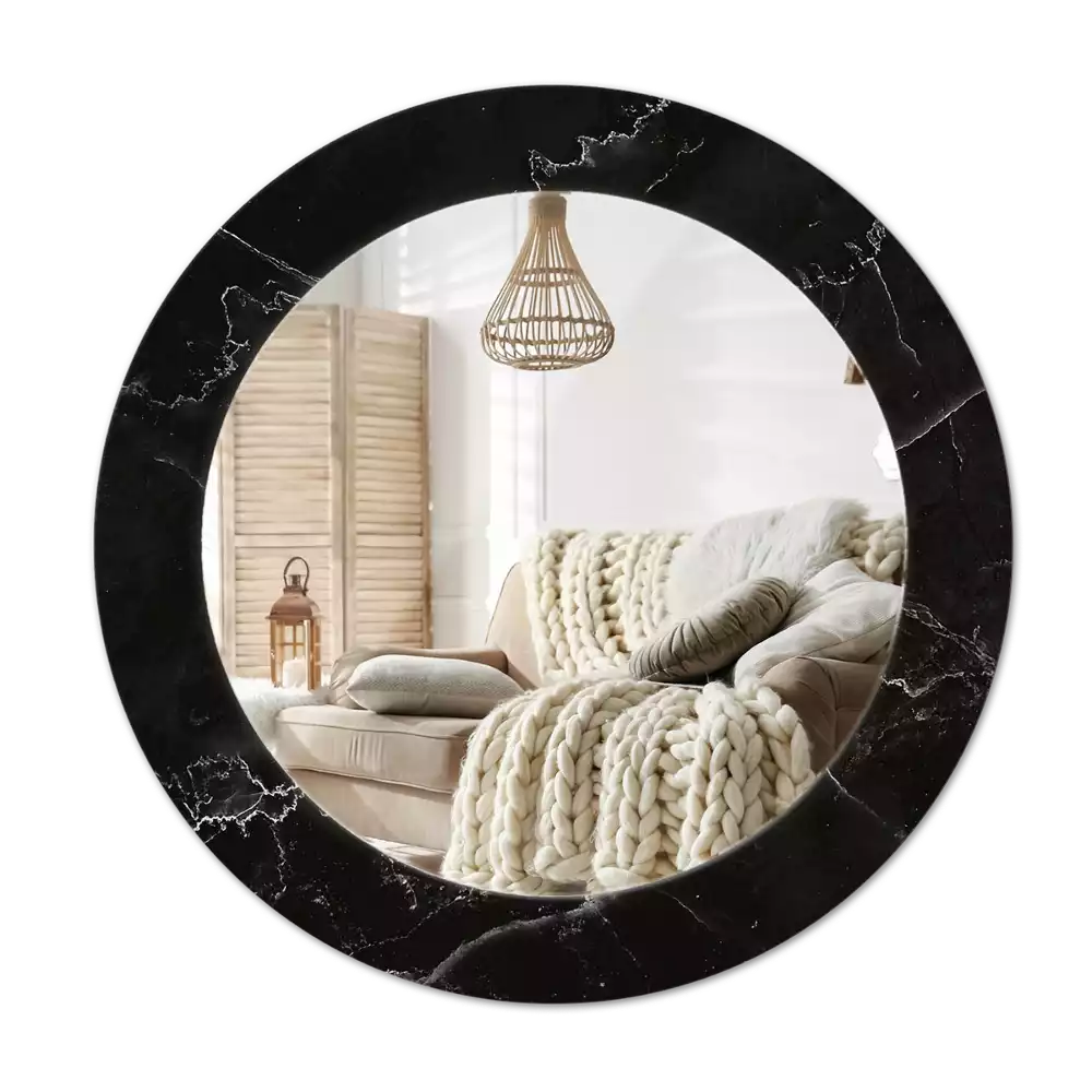 Oglindă cu decor rotundă Piatră de marmură