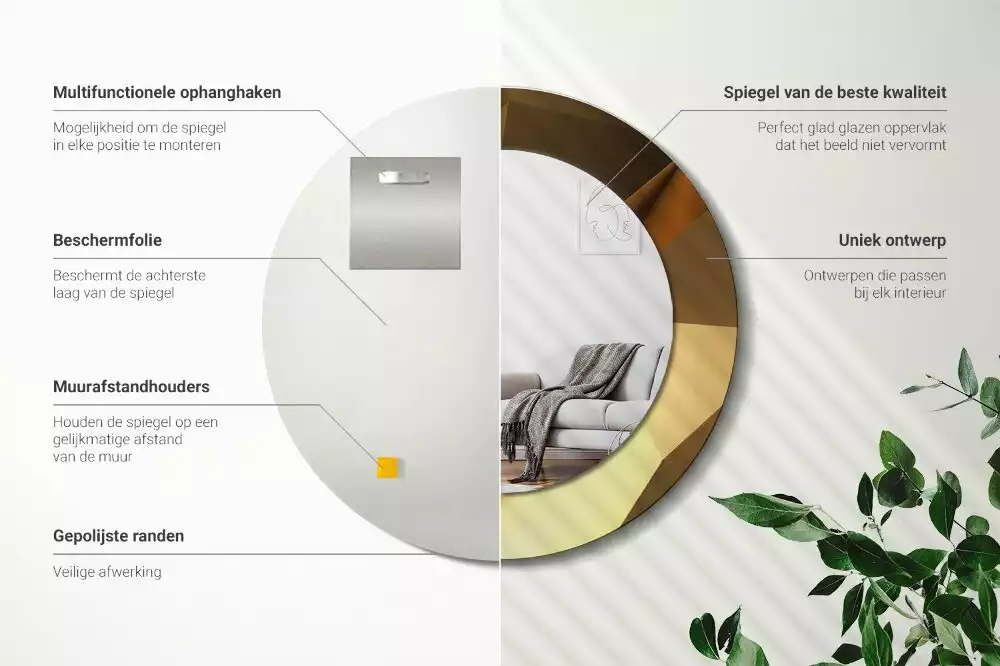 Oglindă cu decor rotundă Model geometric