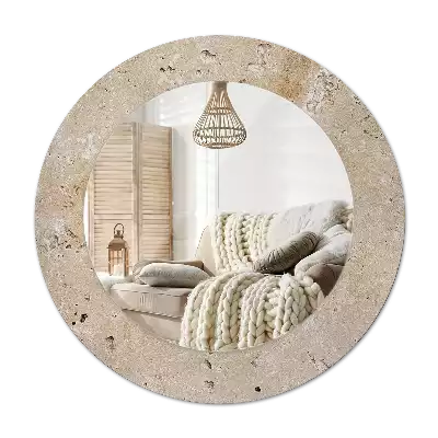 Oglindă cu decor rotundă Imitație piatră