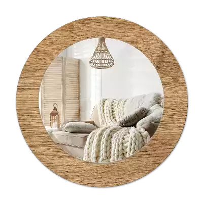 Oglindă cu decor rotundă Textură de lemn