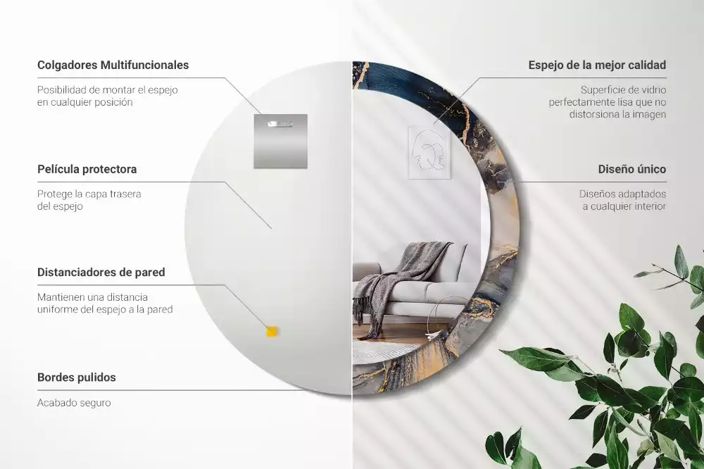 Oglindă cu decor rotundă Vopsele abstracte