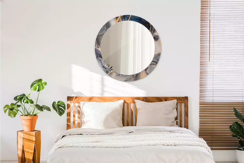 Oglindă cu decor rotundă Vopsele abstracte