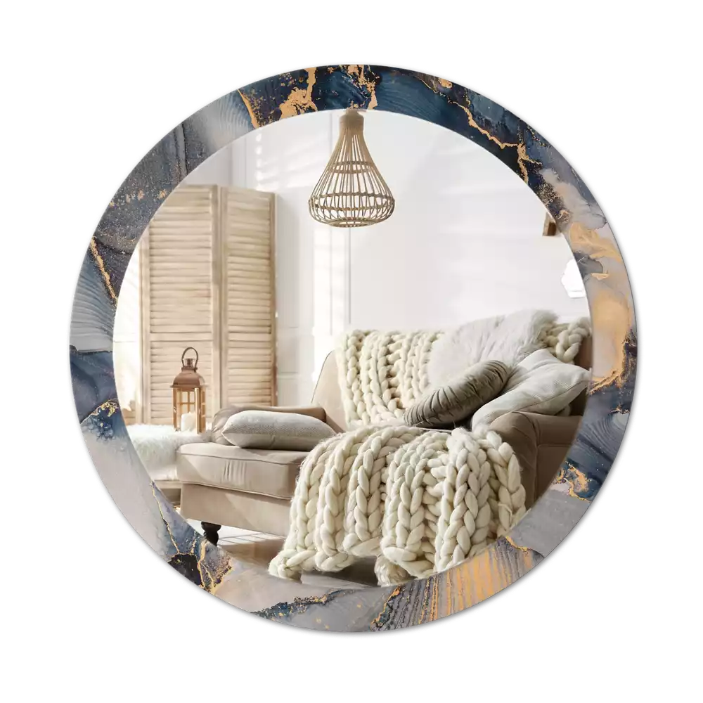 Oglindă cu decor rotundă Vopsele abstracte