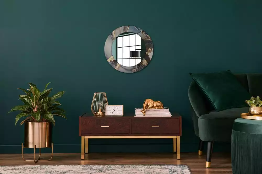 Oglindă cu decor rotundă Vopsele abstracte