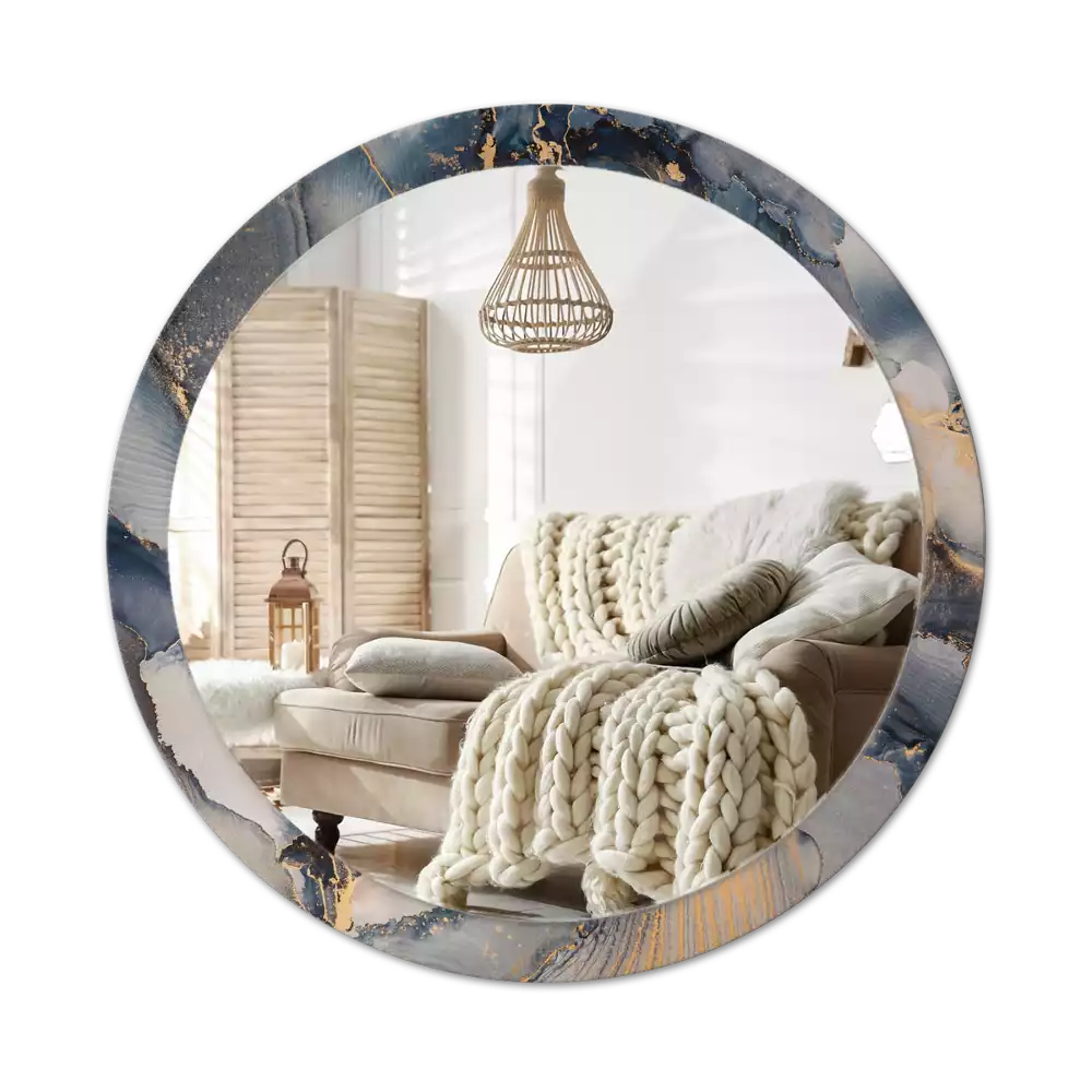 Oglindă cu decor rotundă Vopsele abstracte