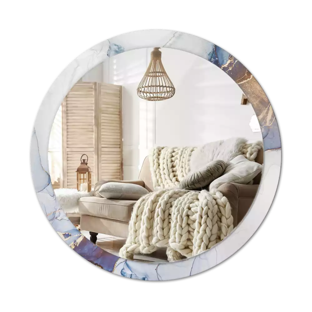 Oglindă rotundă ramă cu imprimeu Artă abstractă