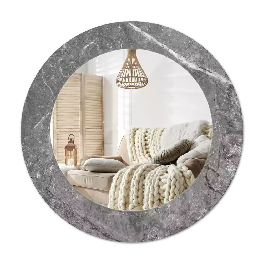Oglindă cu decor rotundă Marmură rustică