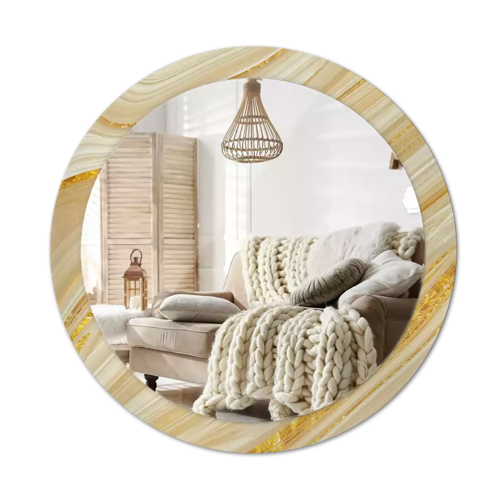 Oglindă rotundă imprimată Model abstract