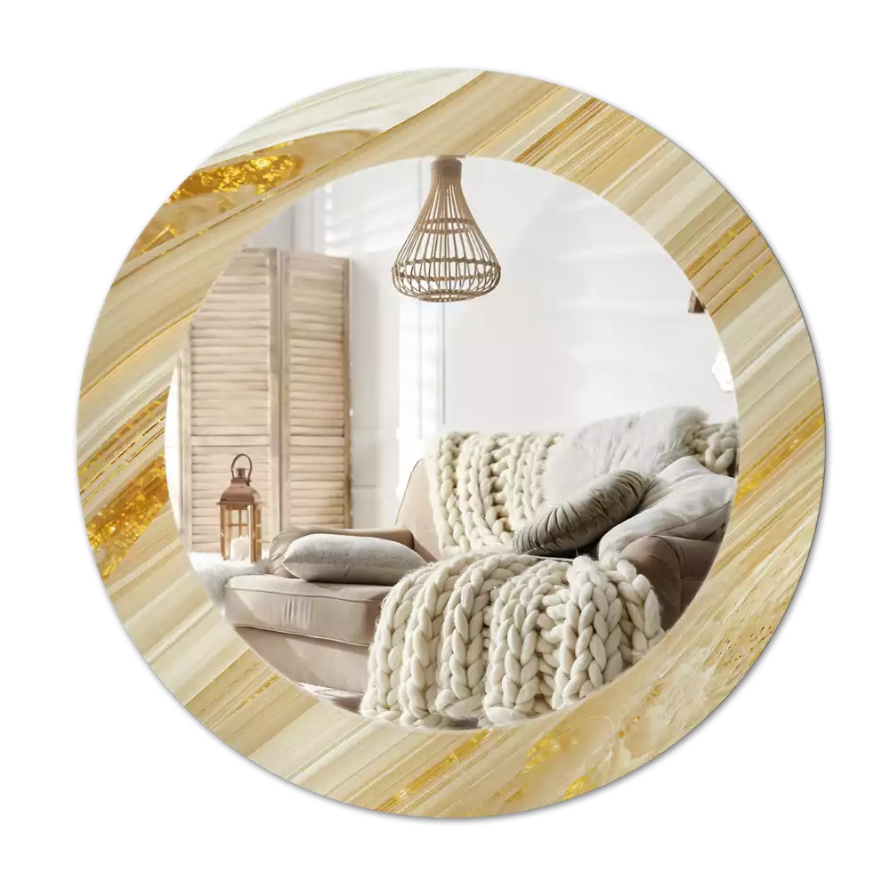 Oglindă rotundă imprimată Model abstract