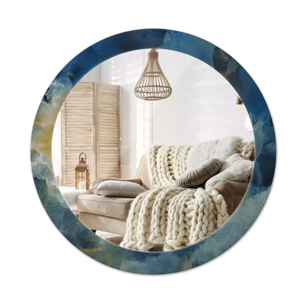 Oglindă rotundă imprimată Onyx marmură