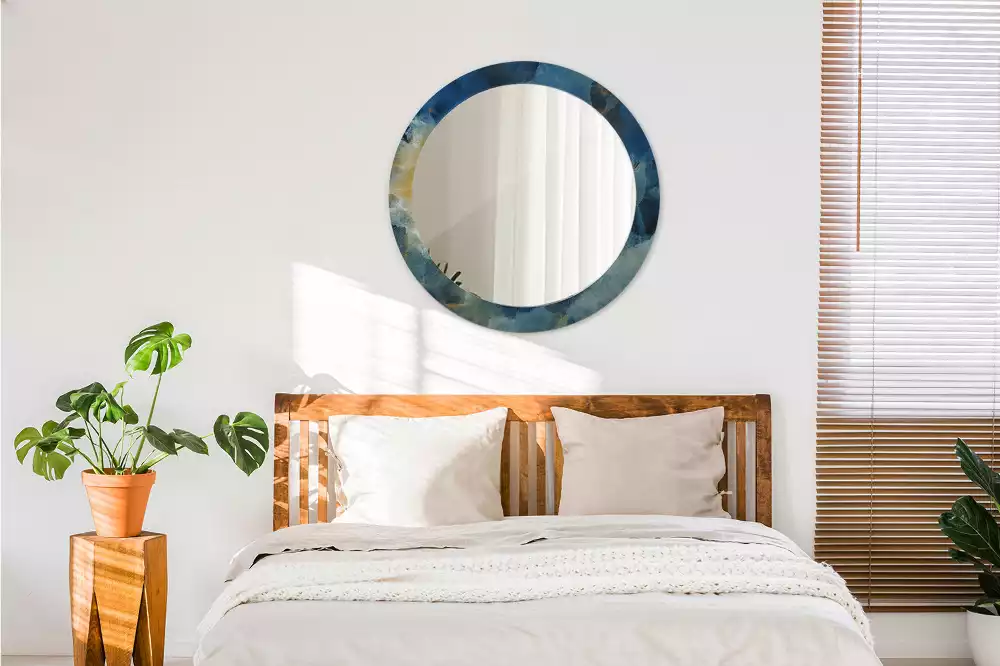 Oglindă rotundă imprimată Onyx marmură