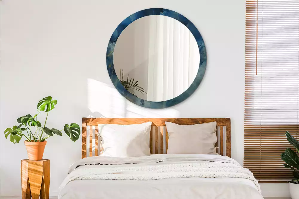 Oglindă rotundă imprimată Onyx marmură