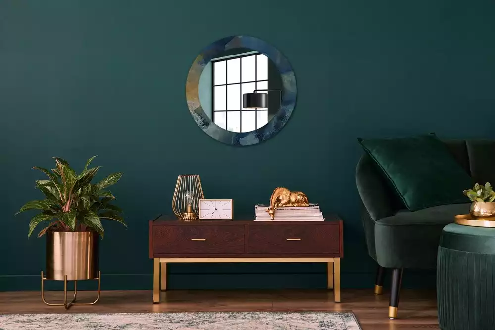 Oglindă rotundă imprimată Onyx marmură