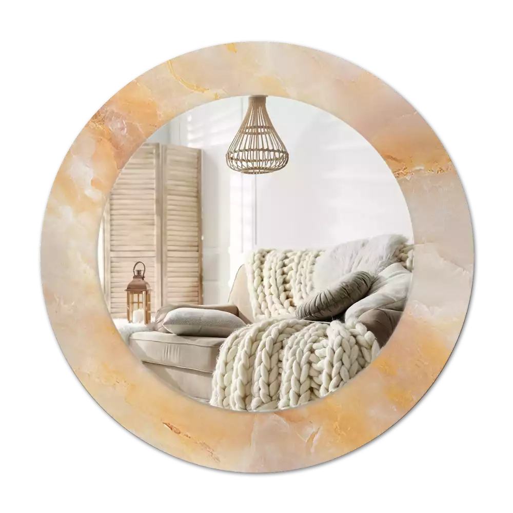 Oglindă cu decor rotundă Marmură onix