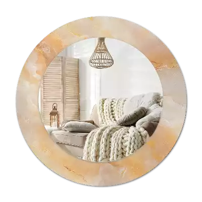 Oglindă cu decor rotundă Marmură onix