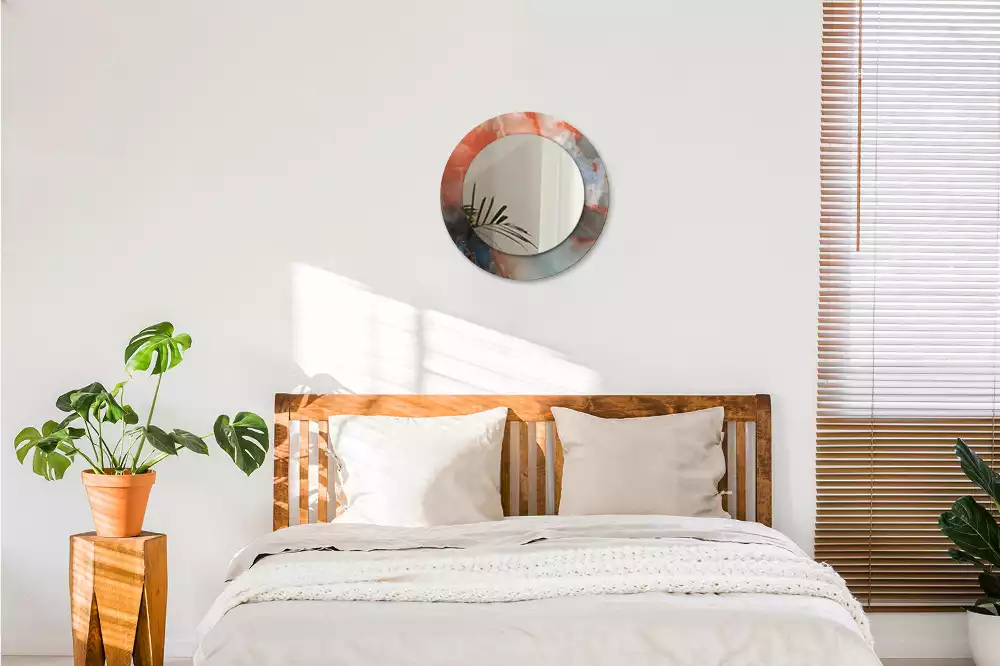 Oglindă cu decor rotundă Marmură onix